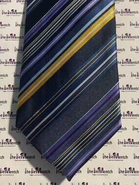 JOHN SPARKS Navy Multicolor Striped Tie 3.5”